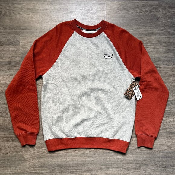 *NEW Vans Men's Rutland III Sweatshirt - Grey/Burnt Red - Picture 2 of 8